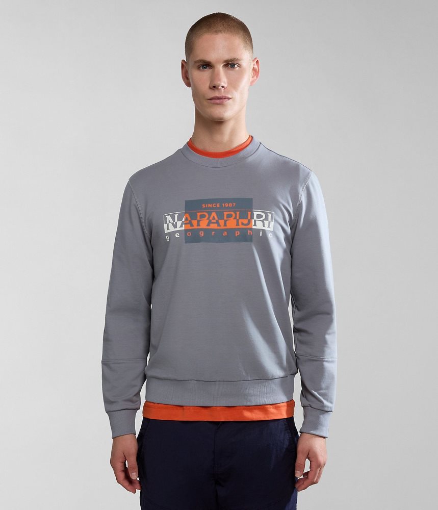 Hanorace Barbati Napapijri Smallwood Sweatshirt Gri | HYT894012