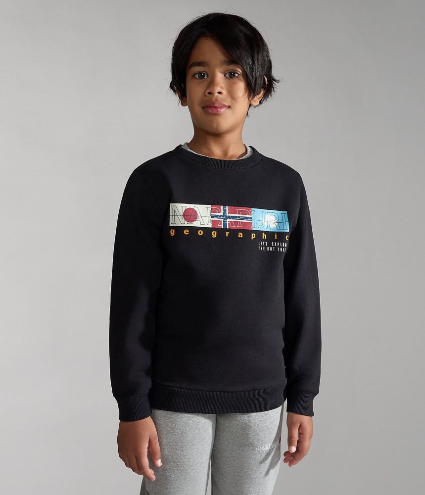 Hanorace Copii Napapijri Brunt Sweatshirt (4-16 YEARS) Negrii | LWP083657