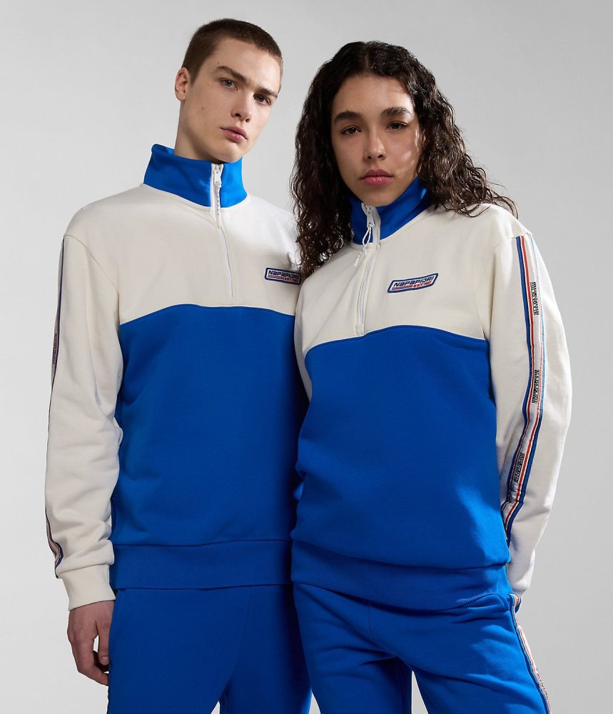 Hanorace Dama Napapijri Grober Half-Zip Sweatshirt Albastri | UYM137852
