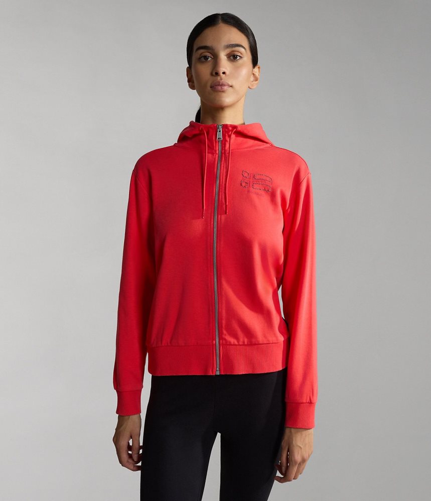 Hanorace Dama Napapijri Ibarra Full-Zip Hoodie Rosii | GVK850279