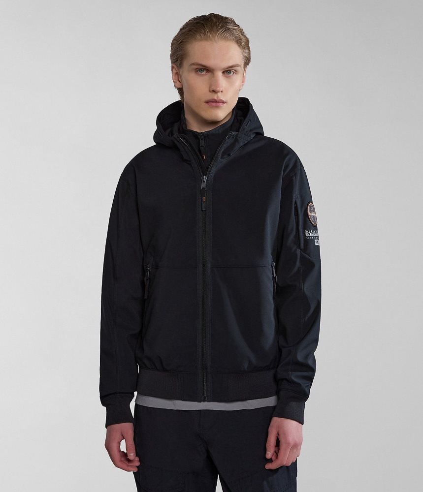 Jachete De Ploaie Barbati Napapijri Melville Mono-material Shell Jacket Negrii | CHG350672
