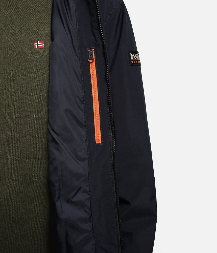 Jachete De Ploaie Barbati Napapijri Montavic Shell Jacket Albastri Inchis | RXU287316
