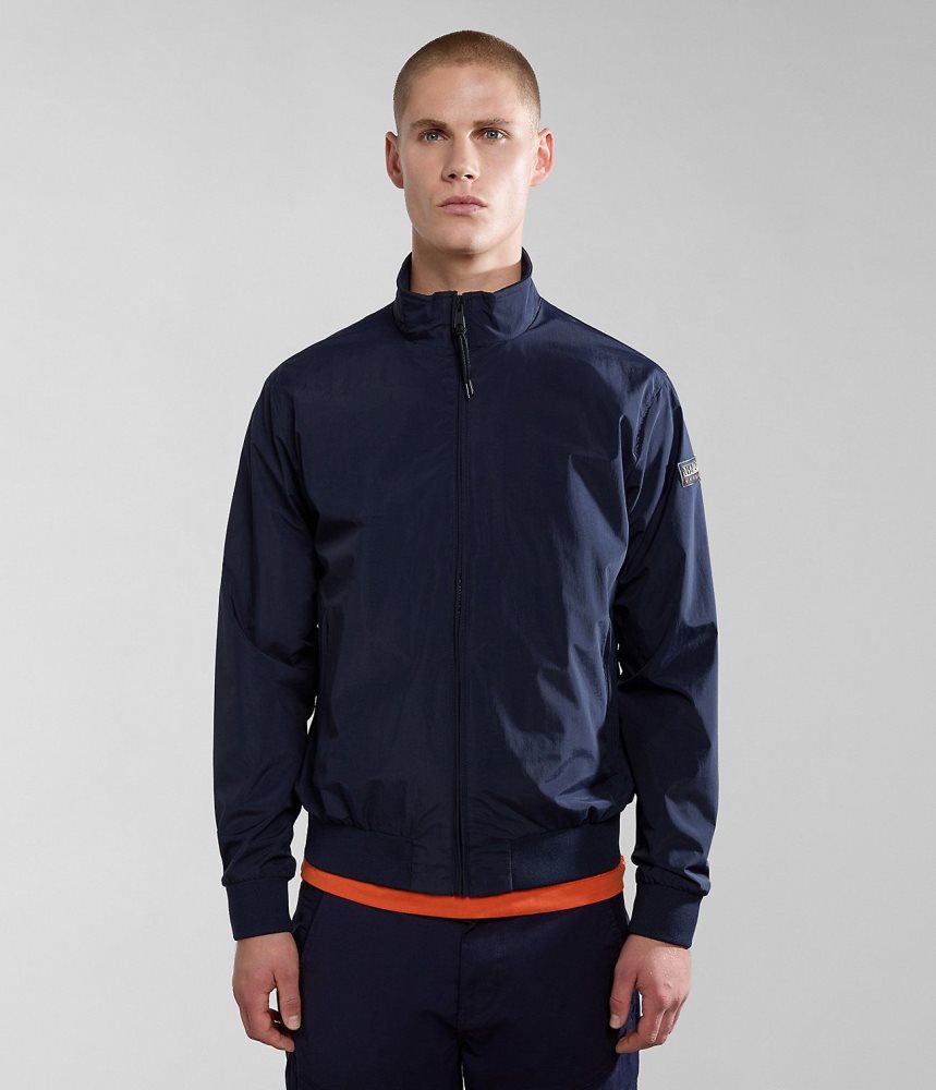 Jachete De Ploaie Barbati Napapijri Montavic Shell Jacket Albastri Inchis | RXU287316