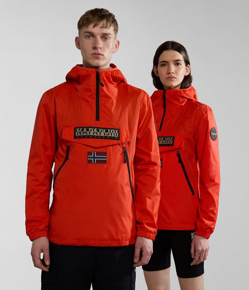 Jachete De Ploaie Barbati Napapijri Rainforest Ripstop Anorak Jacket - Unisex Portocalii | YHB984017