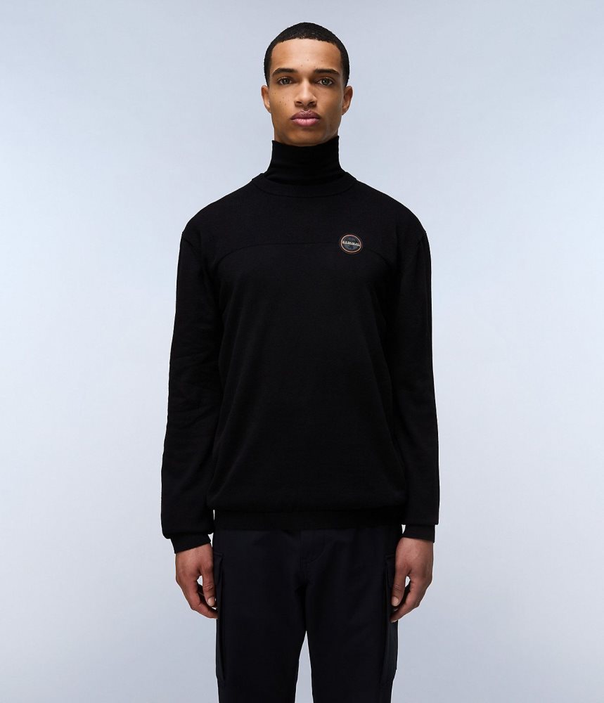 Jumpers Barbati Napapijri Derri Crew Neck Jumper Negrii | HRG829653