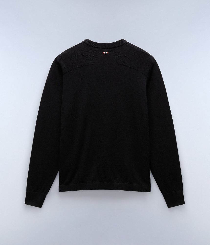 Jumpers Barbati Napapijri Derri Crew Neck Jumper Negrii | HRG829653