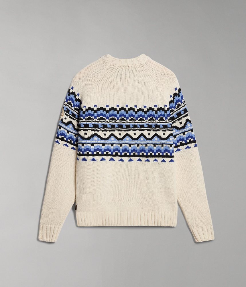 Jumpers Barbati Napapijri Horlick Crew Neck Jumper Albi | UWY931650