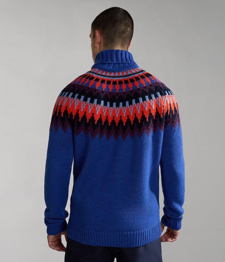 Jumpers Barbati Napapijri Nathaniel Turtleneck Jumper Albastri | RYB432657