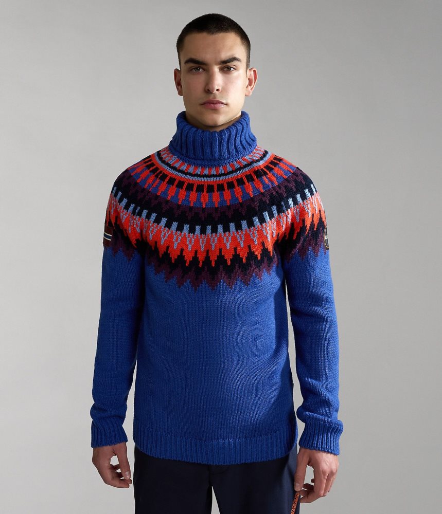 Jumpers Barbati Napapijri Nathaniel Turtleneck Jumper Albastri | RYB432657
