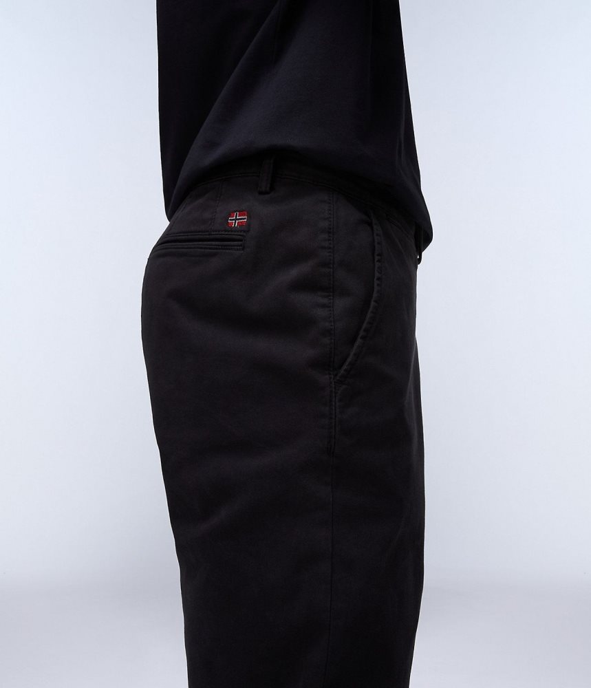 Pantaloni Chino Barbati Napapijri Puyo All-Seasons Chino Trousers Negrii | UIS640578