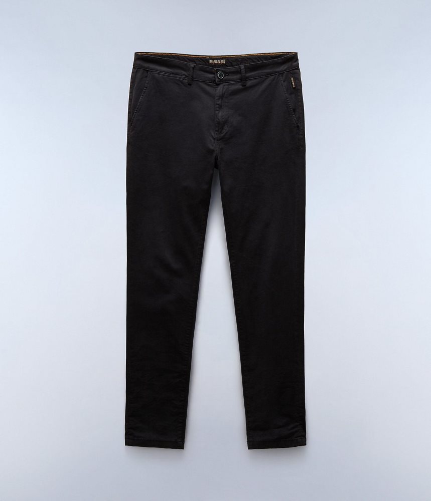 Pantaloni Chino Barbati Napapijri Puyo All-Seasons Chino Trousers Negrii | UIS640578