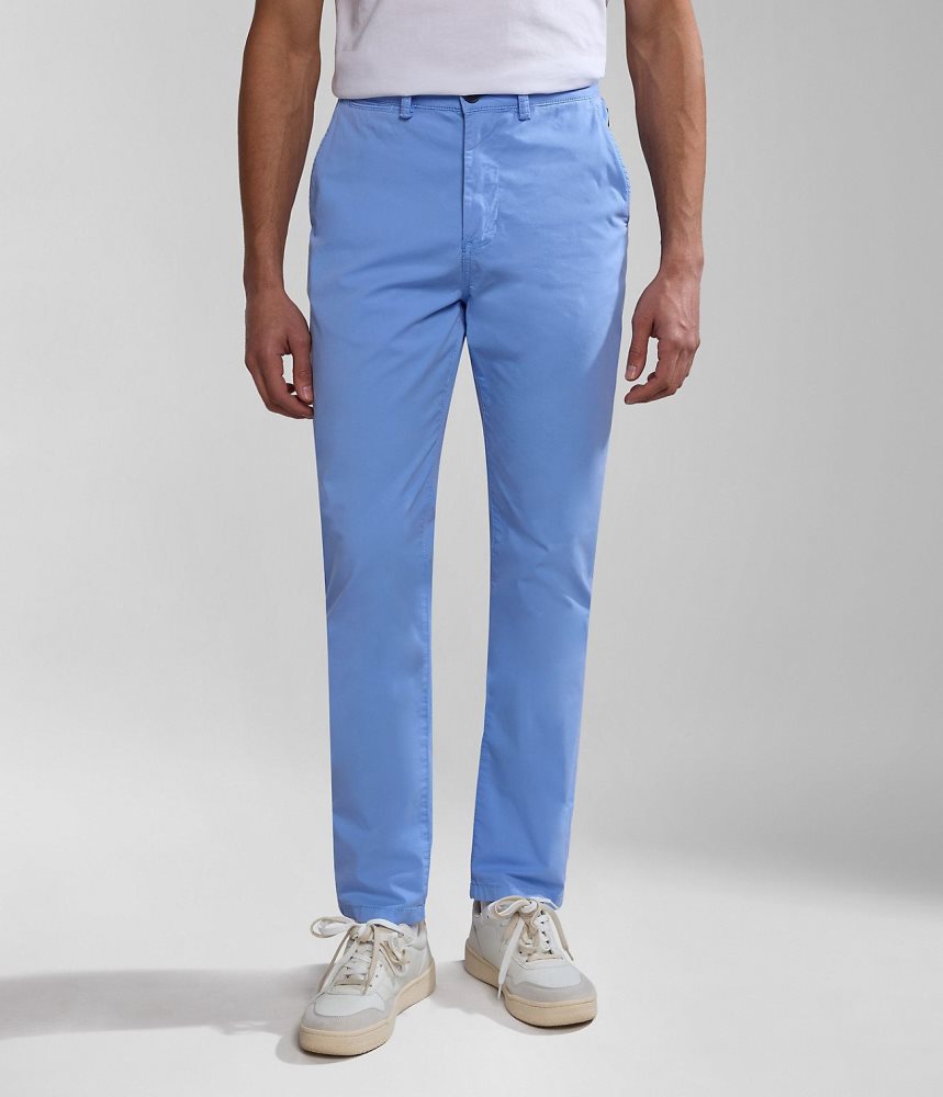 Pantaloni Chino Barbati Napapijri Puyo Summer Chino Trousers Albastri Flori | WFQ260981