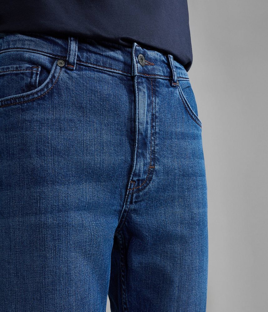 Pantaloni Chino Barbati Napapijri Solveig Denim Albastri | SVM468970