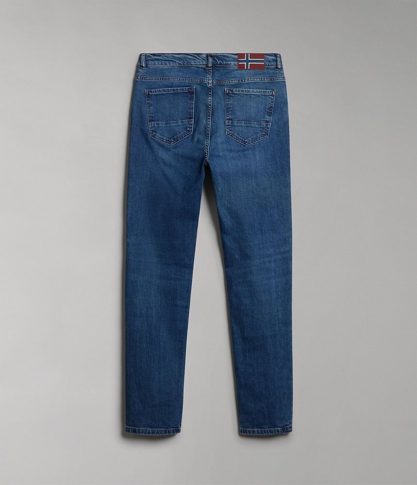 Pantaloni Chino Barbati Napapijri Solveig Denim Albastri | SVM468970