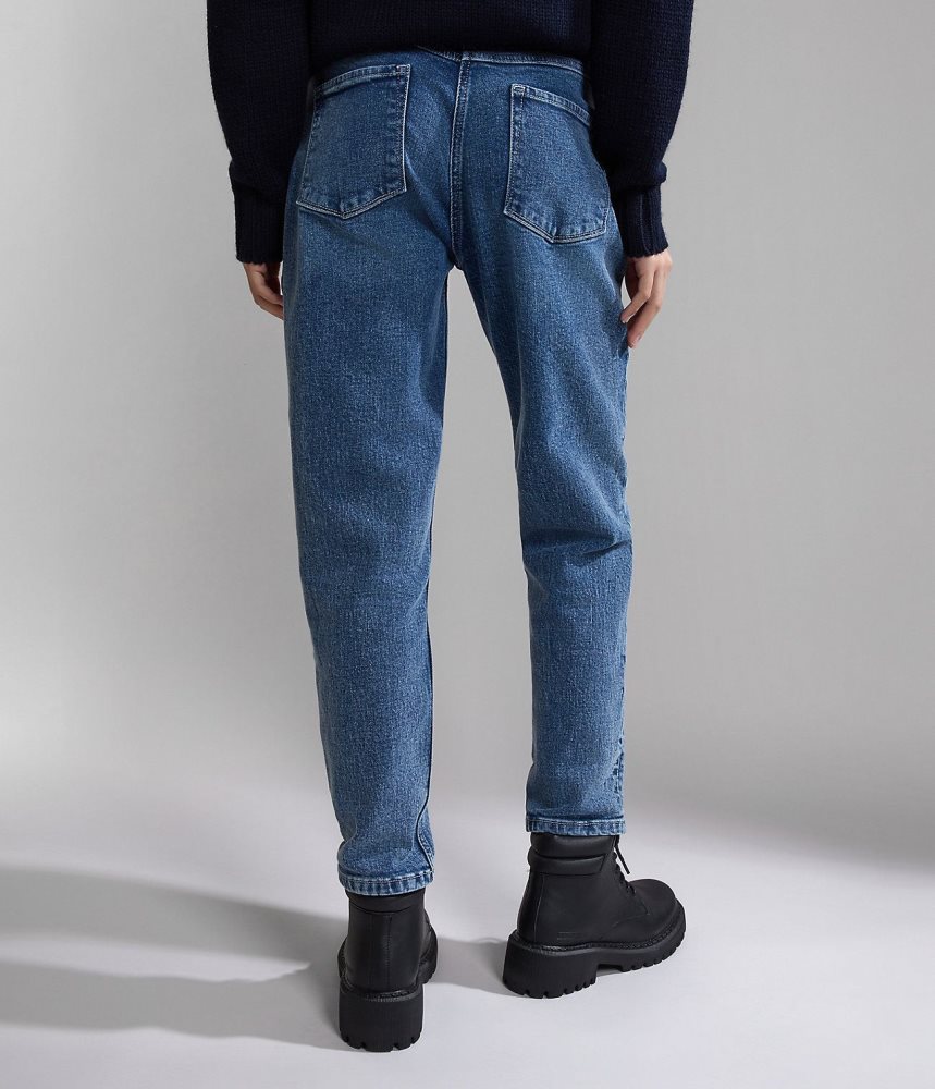 Pantaloni Chino Dama Napapijri Byrd Denim Albastri Deschis | AIE028679