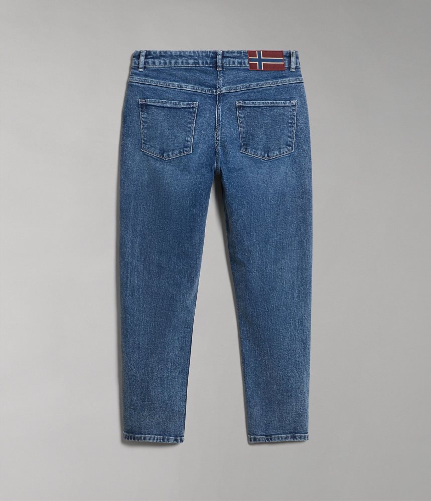 Pantaloni Chino Dama Napapijri Byrd Denim Albastri Deschis | AIE028679