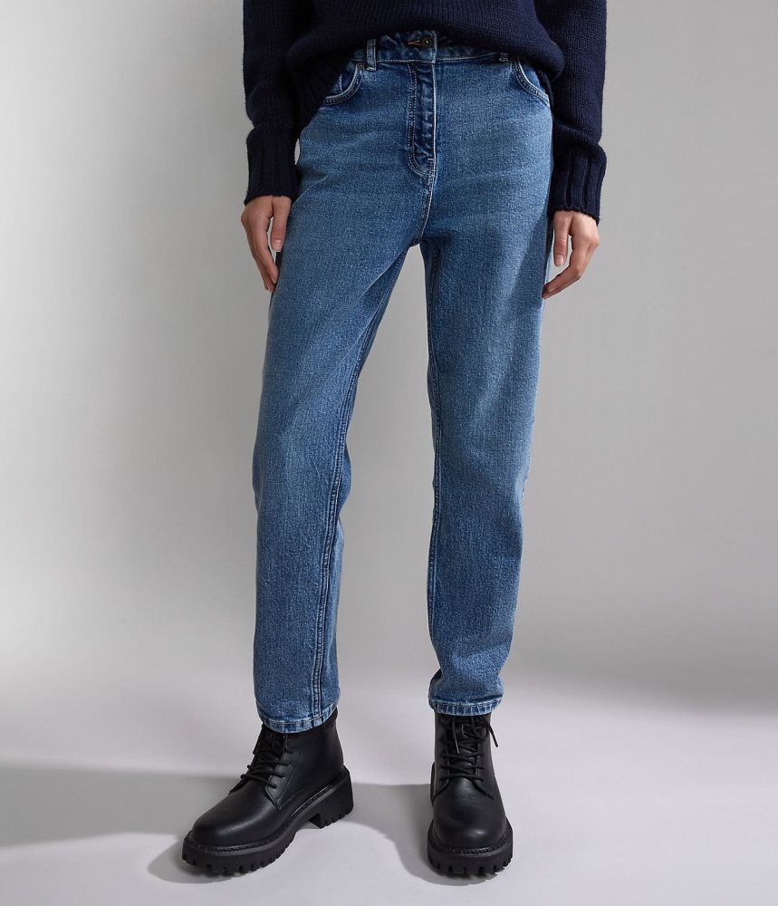 Pantaloni Chino Dama Napapijri Byrd Denim Albastri Deschis | AIE028679