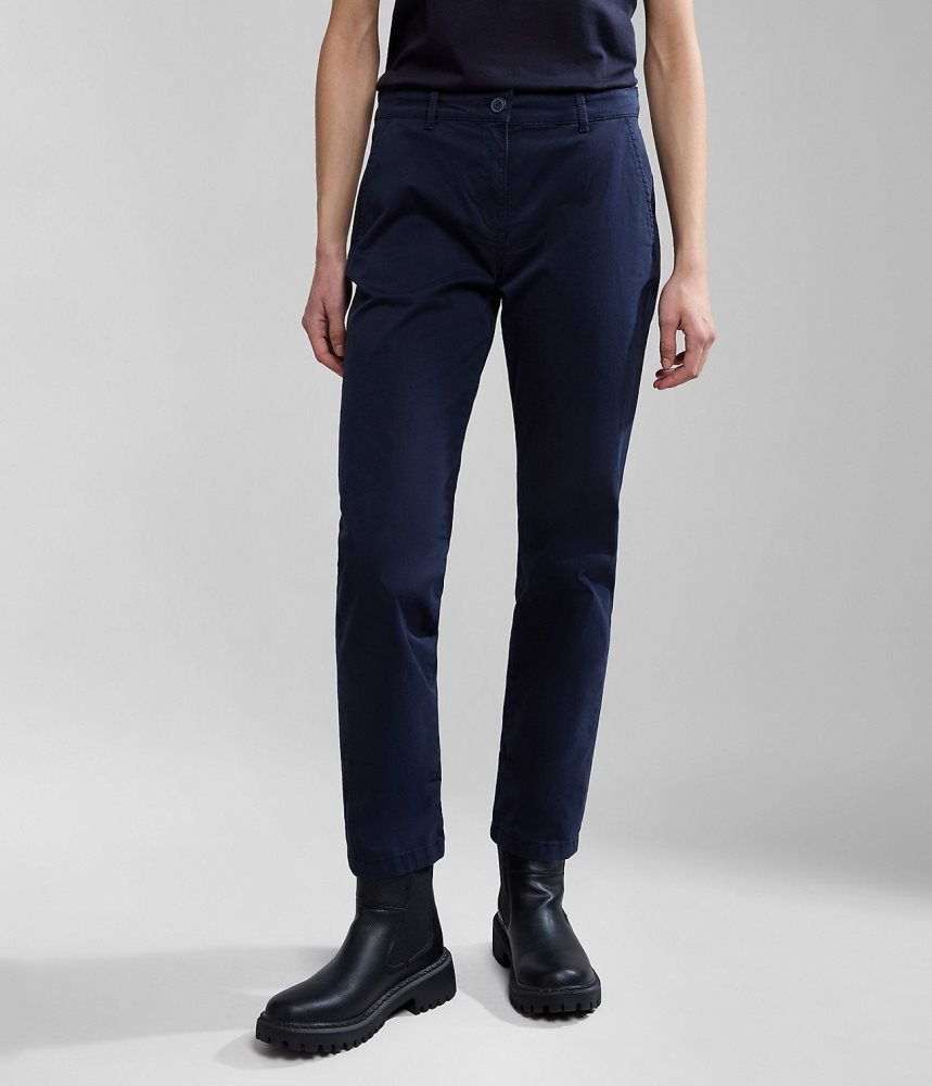 Pantaloni Chino Dama Napapijri Meridian Chino Trousers Albastri Inchis | XWH738965