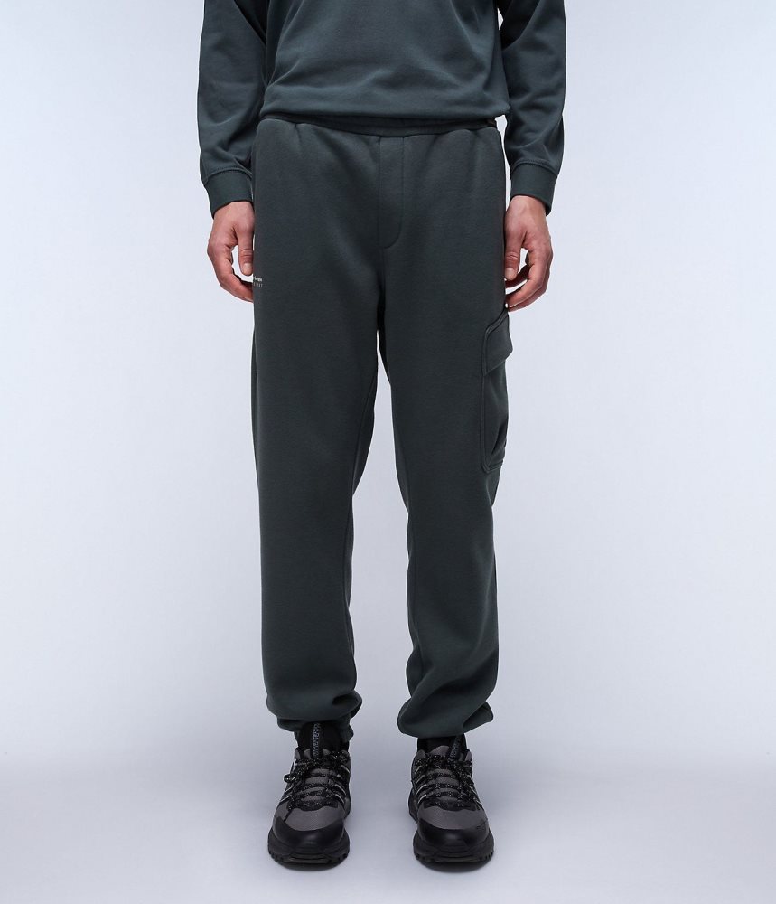 Pantaloni Jogger Barbati Napapijri Badge Cargo Joggers Verzi | VTM439602