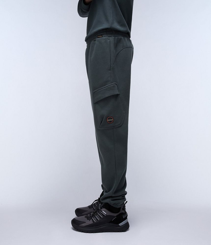 Pantaloni Jogger Barbati Napapijri Badge Cargo Joggers Verzi | VTM439602