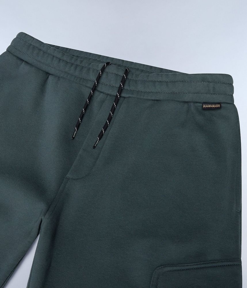 Pantaloni Jogger Barbati Napapijri Badge Cargo Joggers Verzi | VTM439602