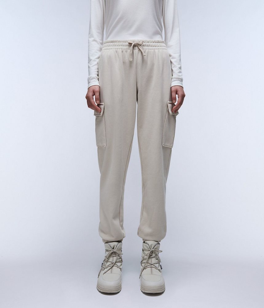 Pantaloni Jogger Dama Napapijri Castor Joggers Bej Argintii | ROU461203