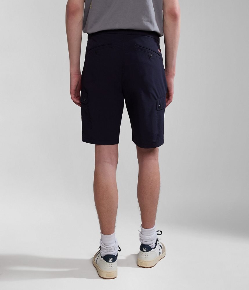 Pantaloni Scurti Barbati Napapijri Dease Tech Bermuda Shorts Albastri Inchis | LUX042975