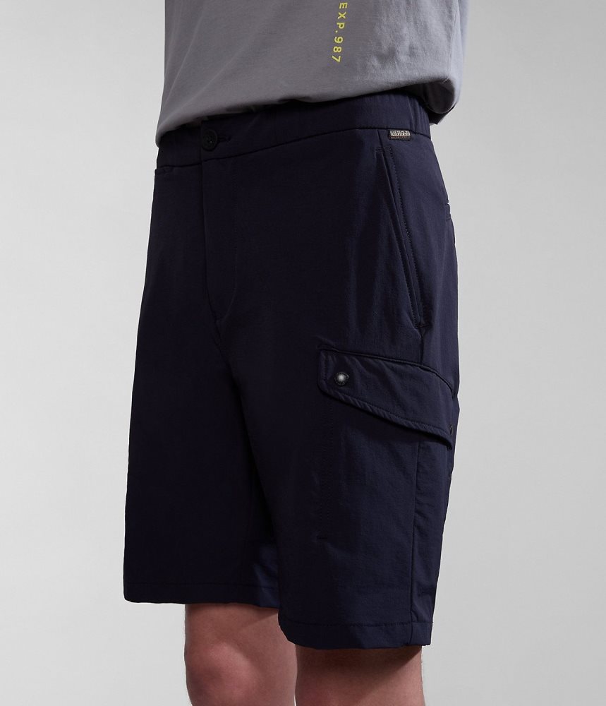 Pantaloni Scurti Barbati Napapijri Dease Tech Bermuda Shorts Albastri Inchis | LUX042975