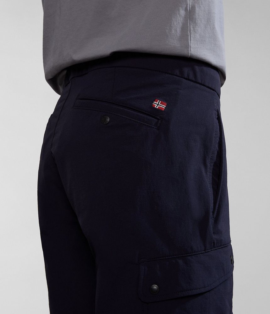 Pantaloni Scurti Barbati Napapijri Dease Tech Bermuda Shorts Albastri Inchis | LUX042975