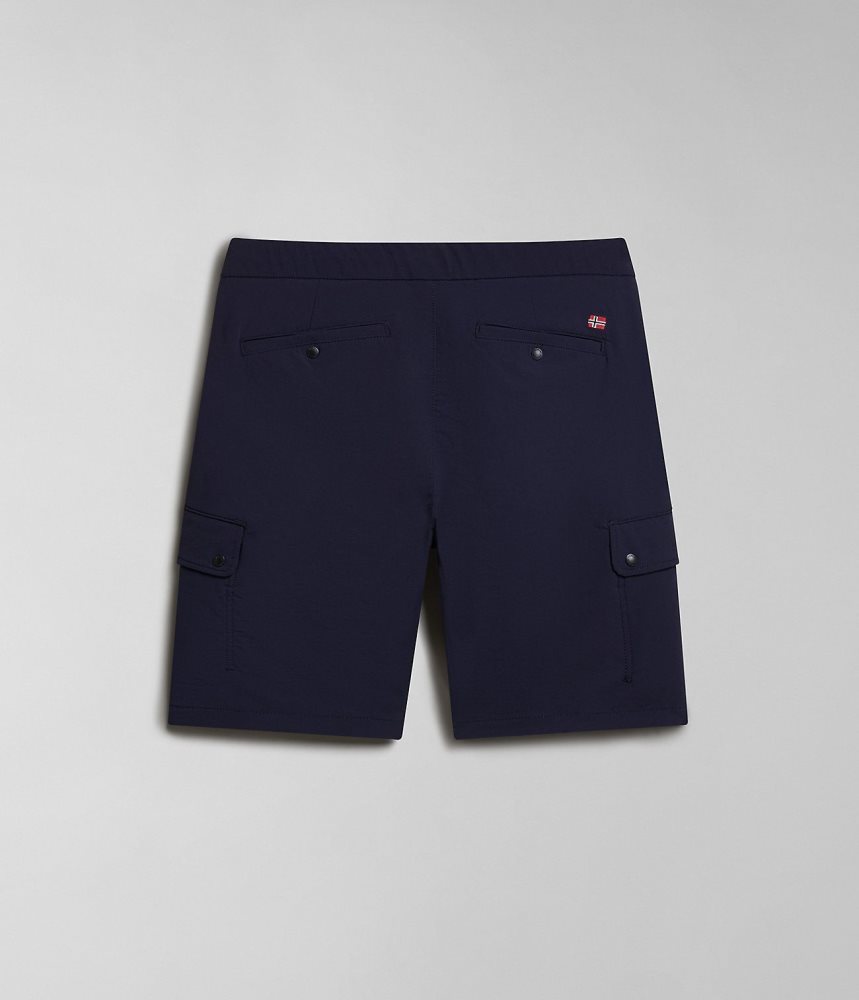 Pantaloni Scurti Barbati Napapijri Dease Tech Bermuda Shorts Albastri Inchis | LUX042975