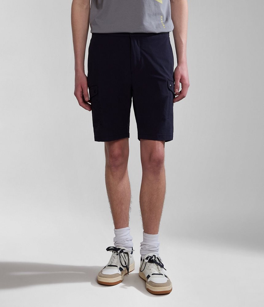 Pantaloni Scurti Barbati Napapijri Dease Tech Bermuda Shorts Albastri Inchis | LUX042975