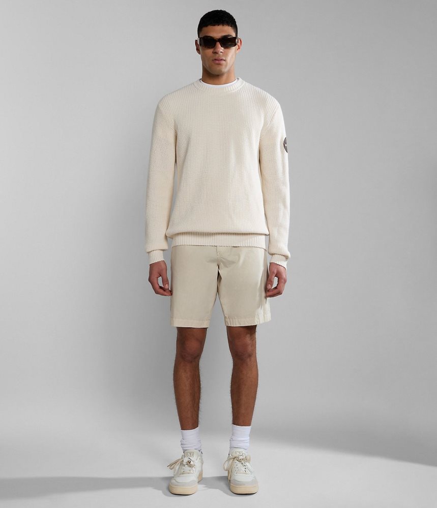 Pantaloni Scurti Barbati Napapijri Nakuru Bermuda Shorts Bej Argintii | XOE095146