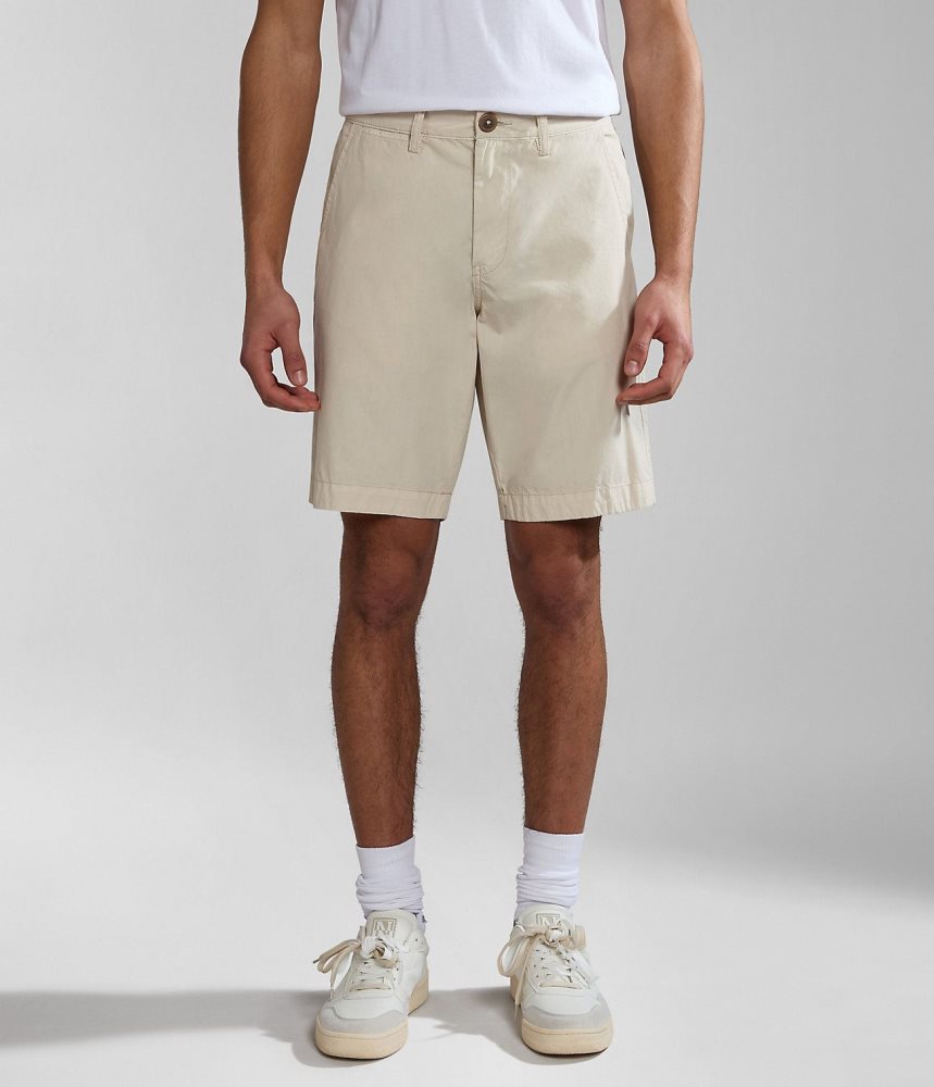 Pantaloni Scurti Barbati Napapijri Nakuru Bermuda Shorts Bej Argintii | XOE095146