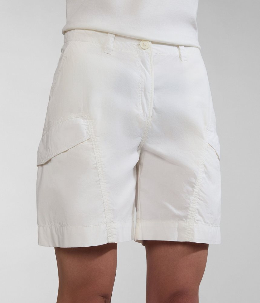 Pantaloni Scurti Dama Napapijri Narin Bermuda Shorts Albi | ZBG724083