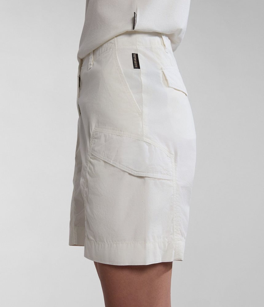 Pantaloni Scurti Dama Napapijri Narin Bermuda Shorts Albi | ZBG724083