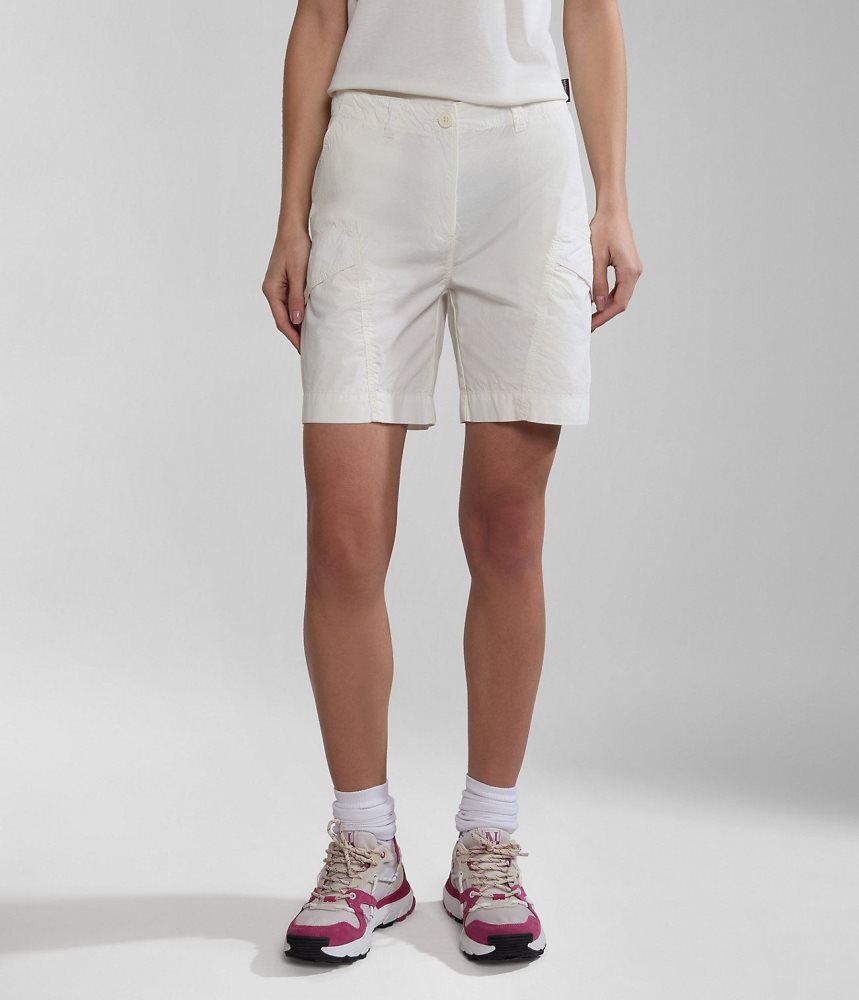 Pantaloni Scurti Dama Napapijri Narin Bermuda Shorts Albi | ZBG724083