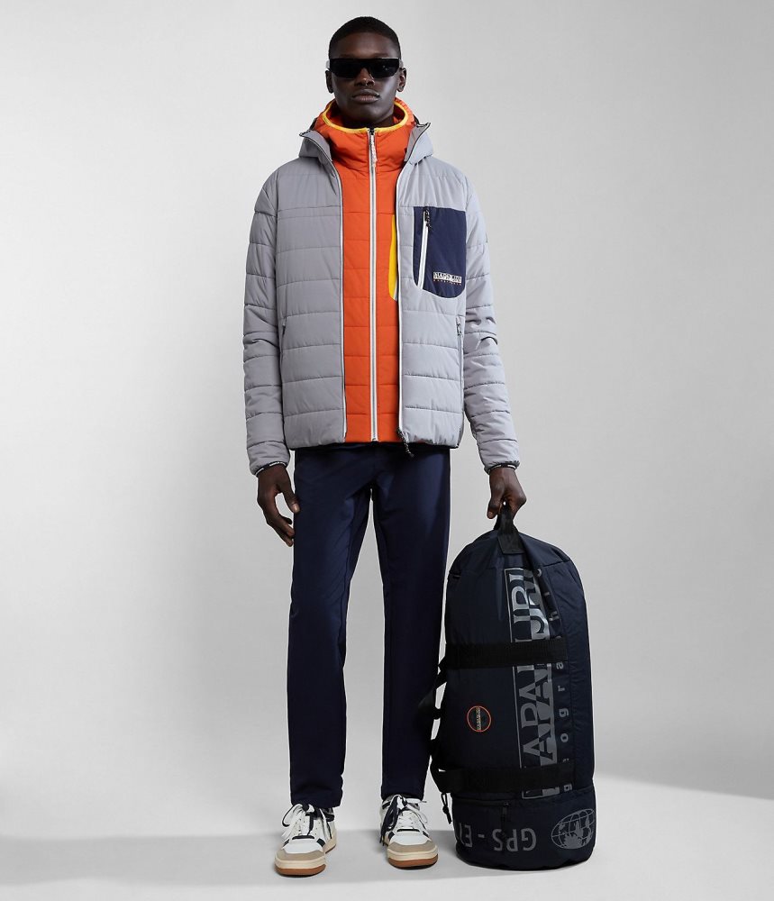 Short Jackets Barbati Napapijri Huron Packable Puffer Jacket Gri | UGE076931