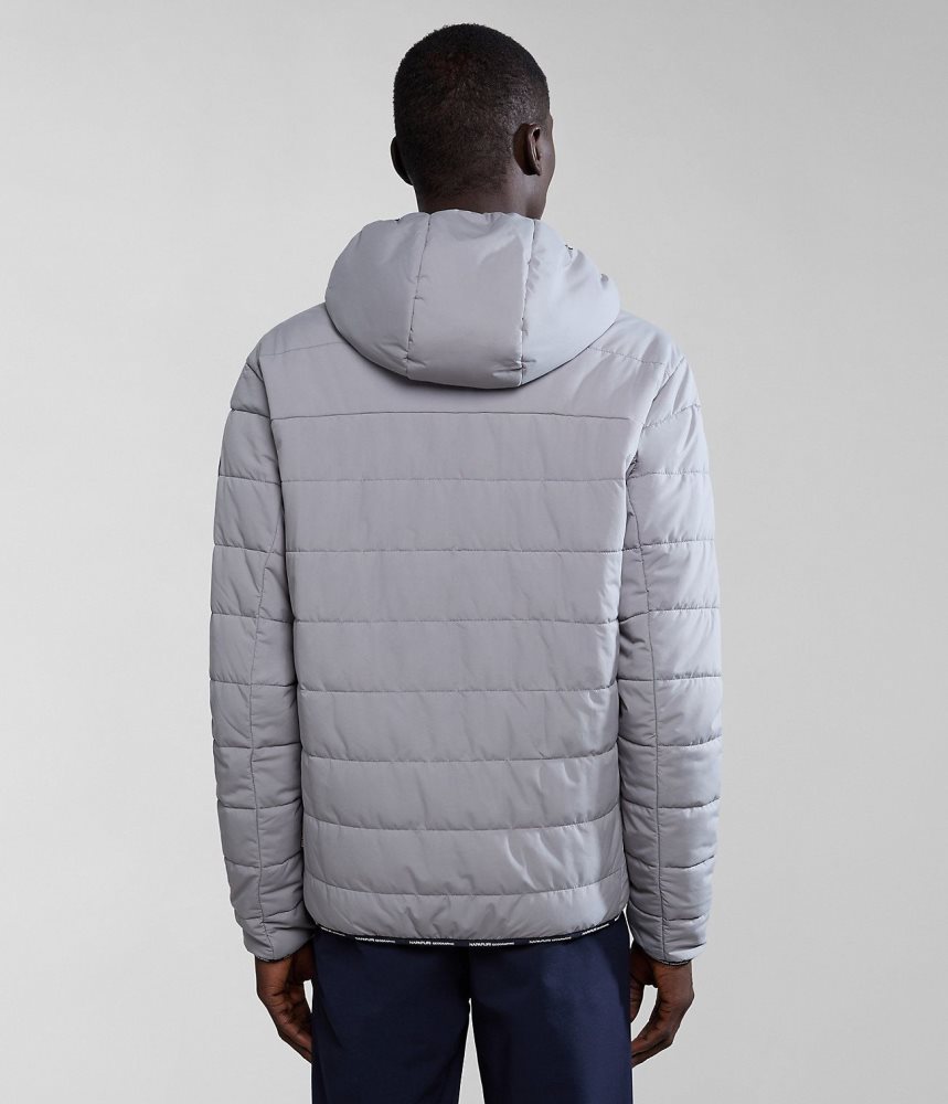 Short Jackets Barbati Napapijri Huron Packable Puffer Jacket Gri | UGE076931