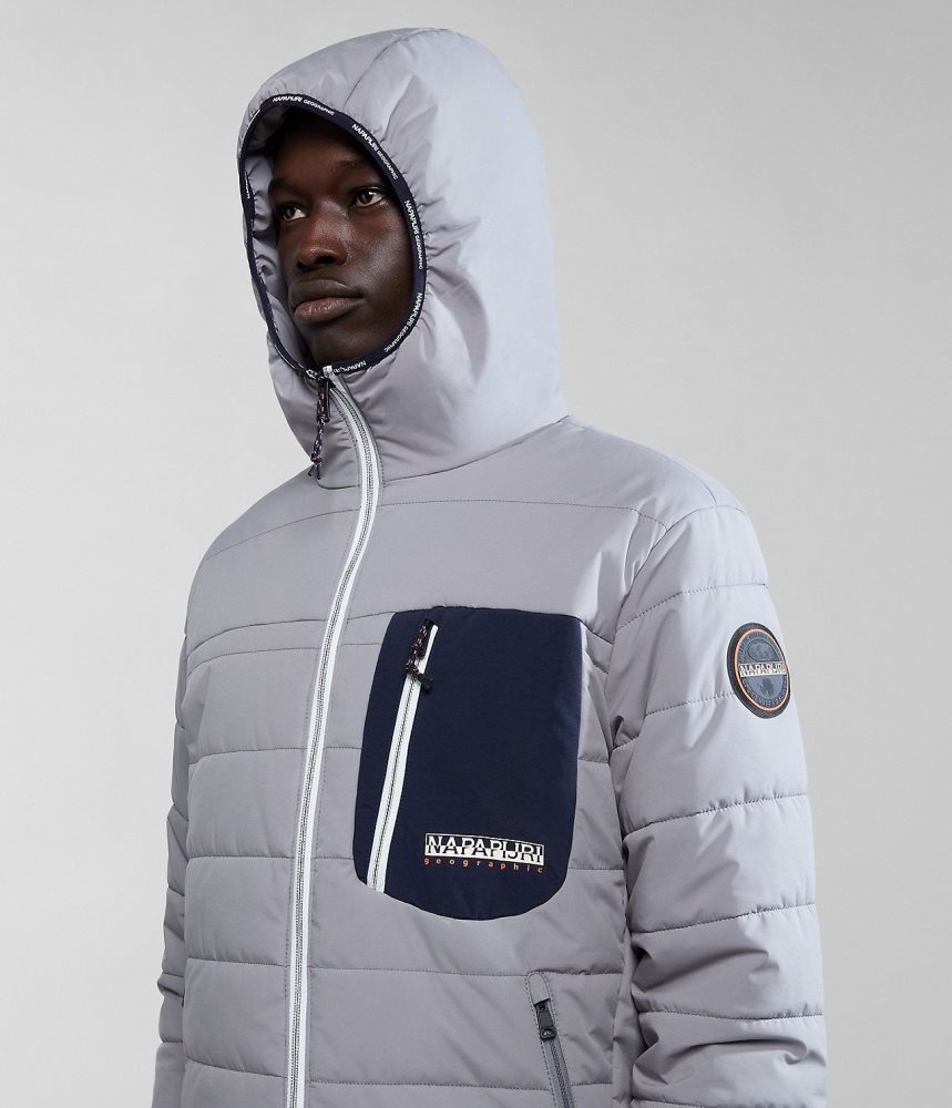 Short Jackets Barbati Napapijri Huron Packable Puffer Jacket Gri | UGE076931