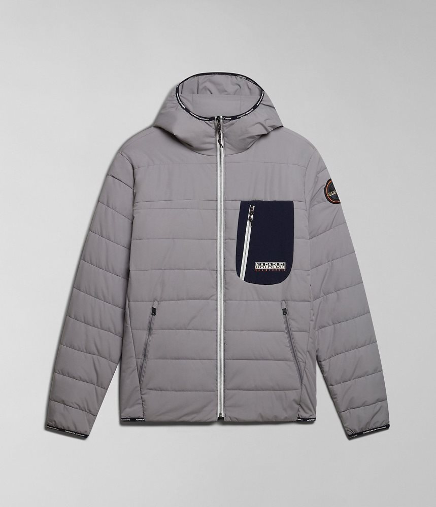 Short Jackets Barbati Napapijri Huron Packable Puffer Jacket Gri | UGE076931