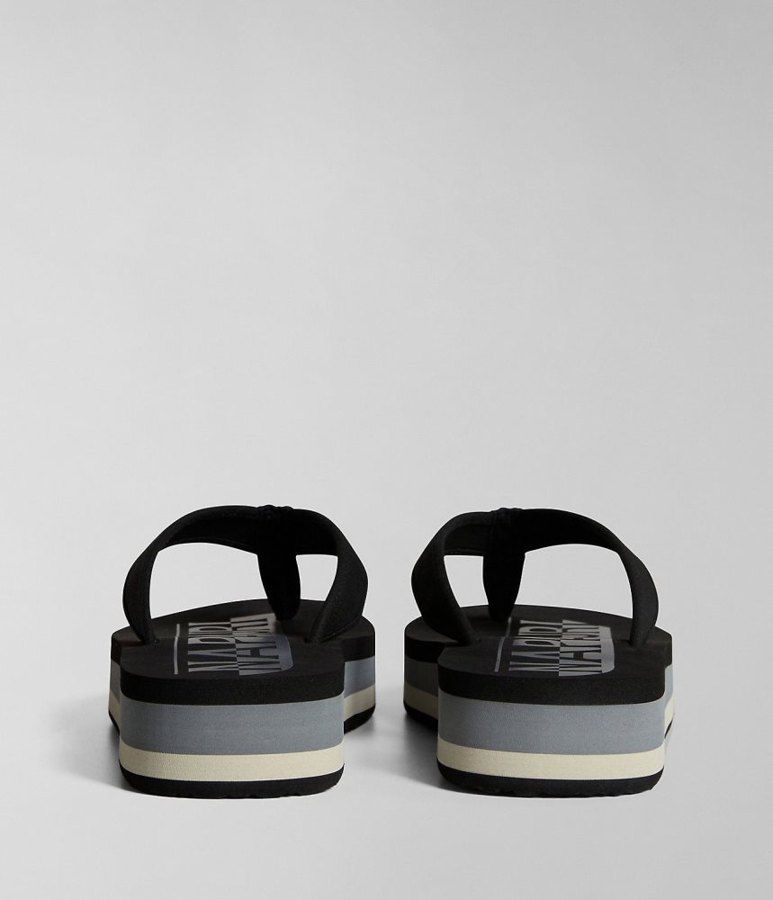 Slapi Dama Napapijri Stick Flip-Flops Negrii | JEI712546