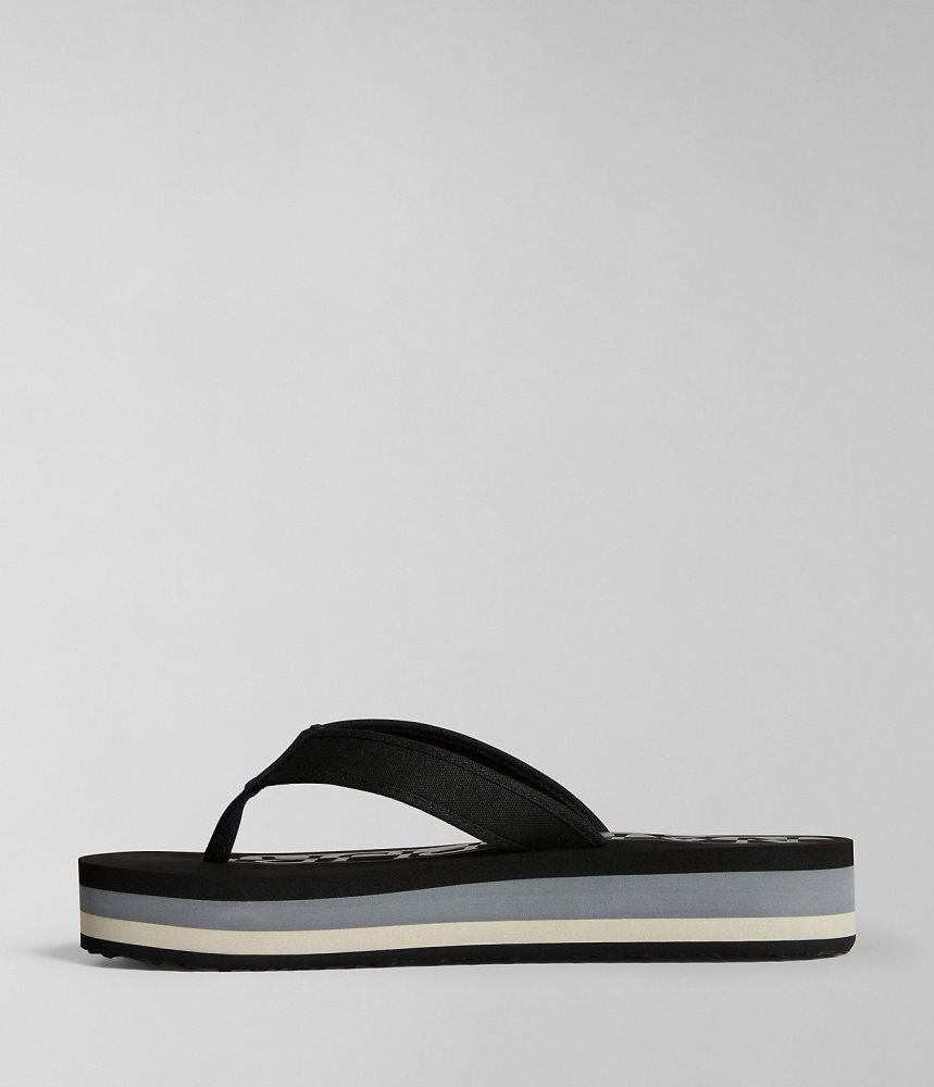 Slapi Dama Napapijri Stick Flip-Flops Negrii | JEI712546
