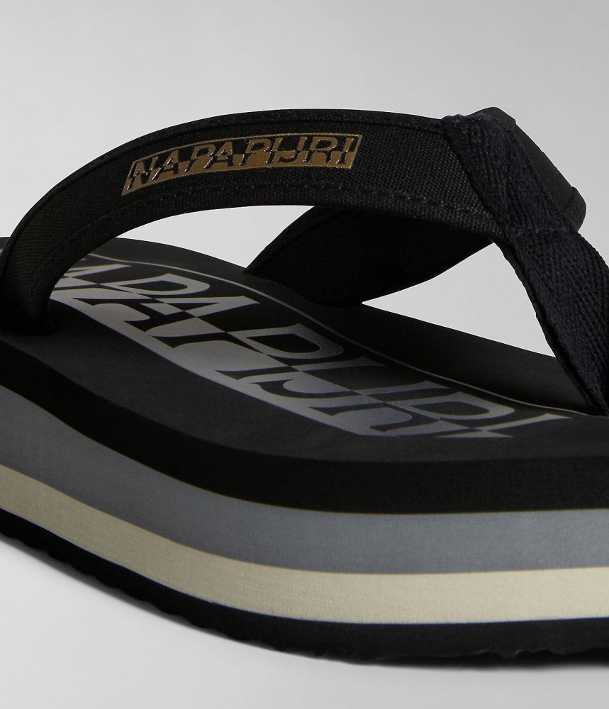 Slapi Dama Napapijri Stick Flip-Flops Negrii | JEI712546