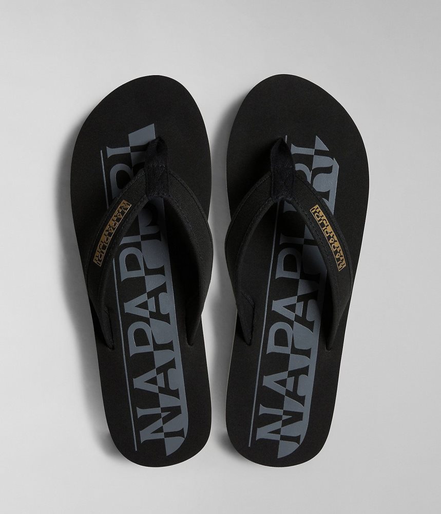 Slapi Dama Napapijri Stick Flip-Flops Negrii | JEI712546