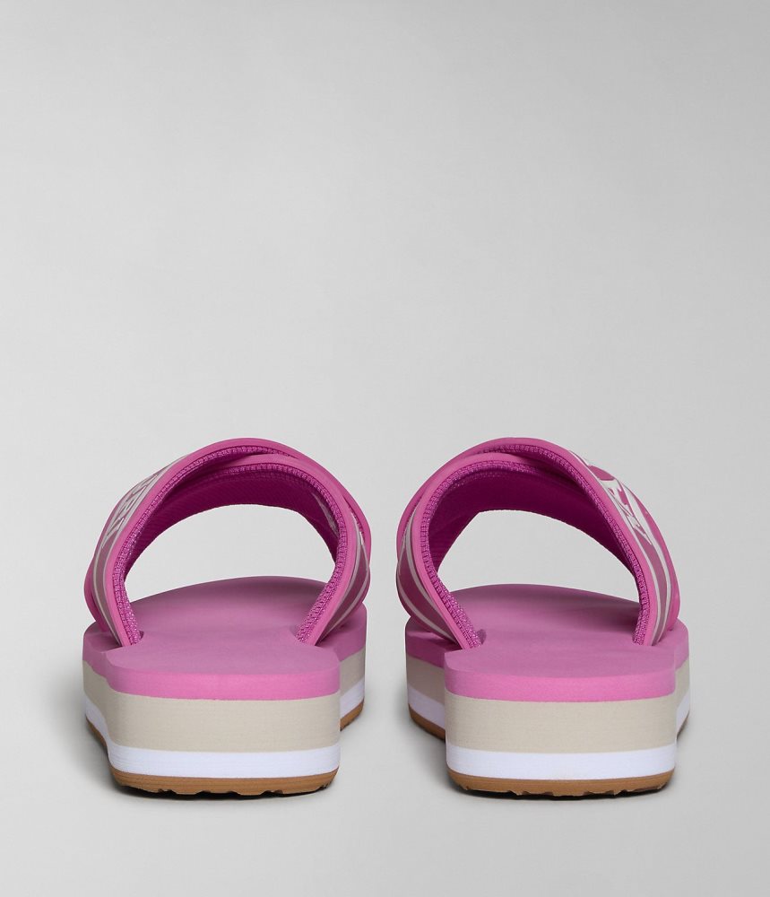 Slapi Dama Napapijri Stick Sliders Roz | TWQ790538