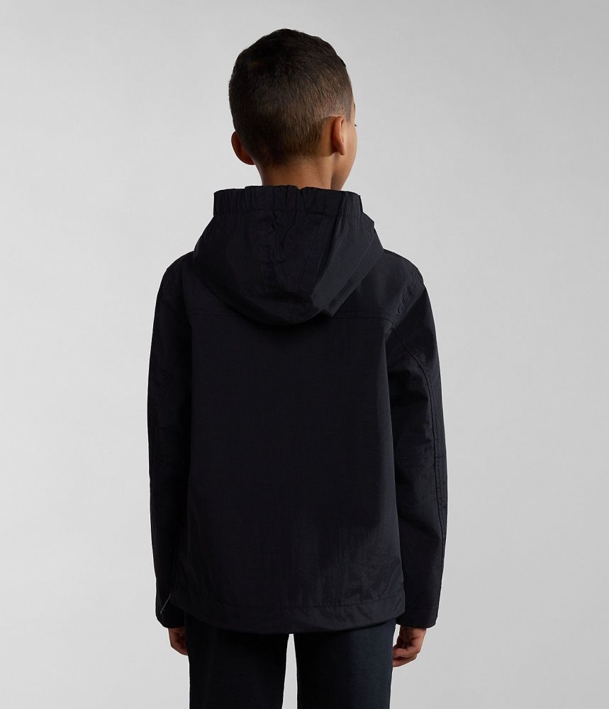 Spărgătoarea De Vânt Copii Napapijri Rainforest Summer Anorak Jacket (4-16 YEARS) Negrii | VNH159027
