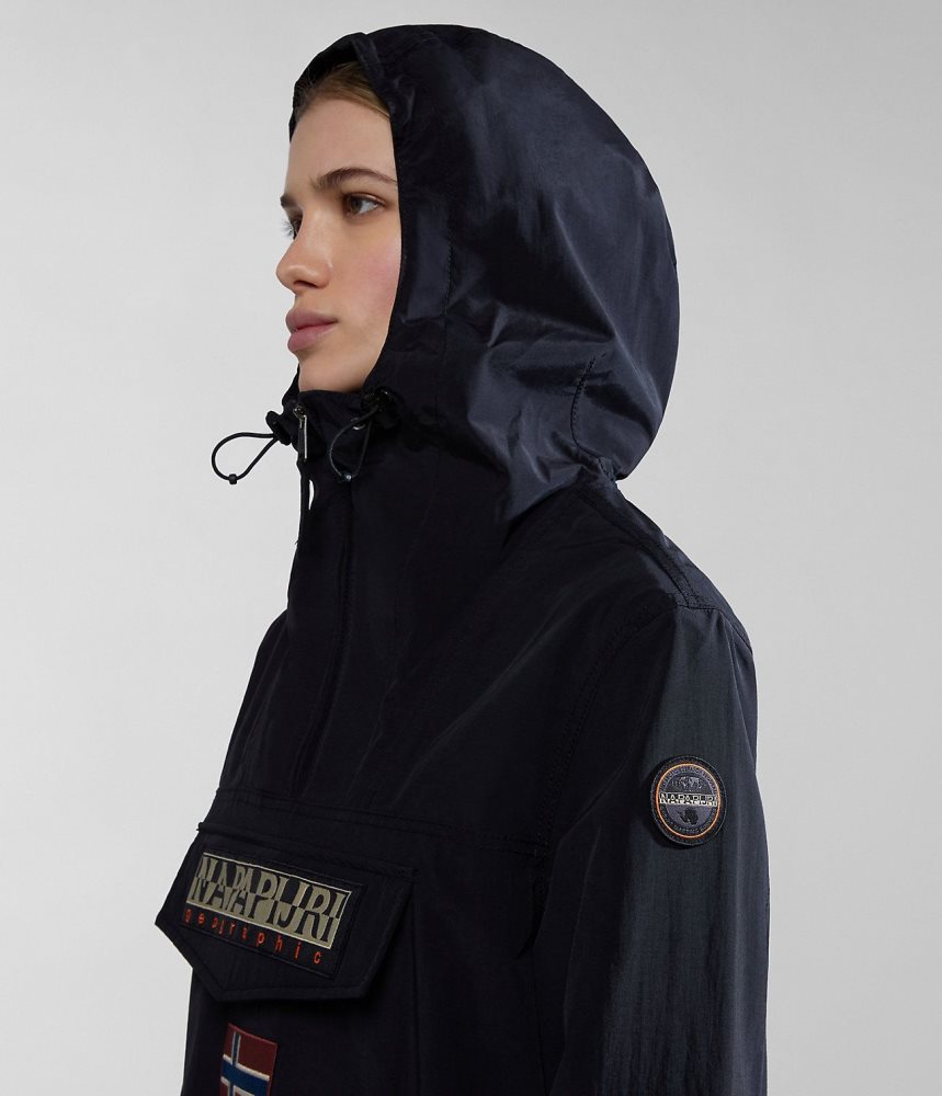 Spărgătoarea De Vânt Dama Napapijri Rainforest Summer Anorak Jacket Negrii | YFA723041