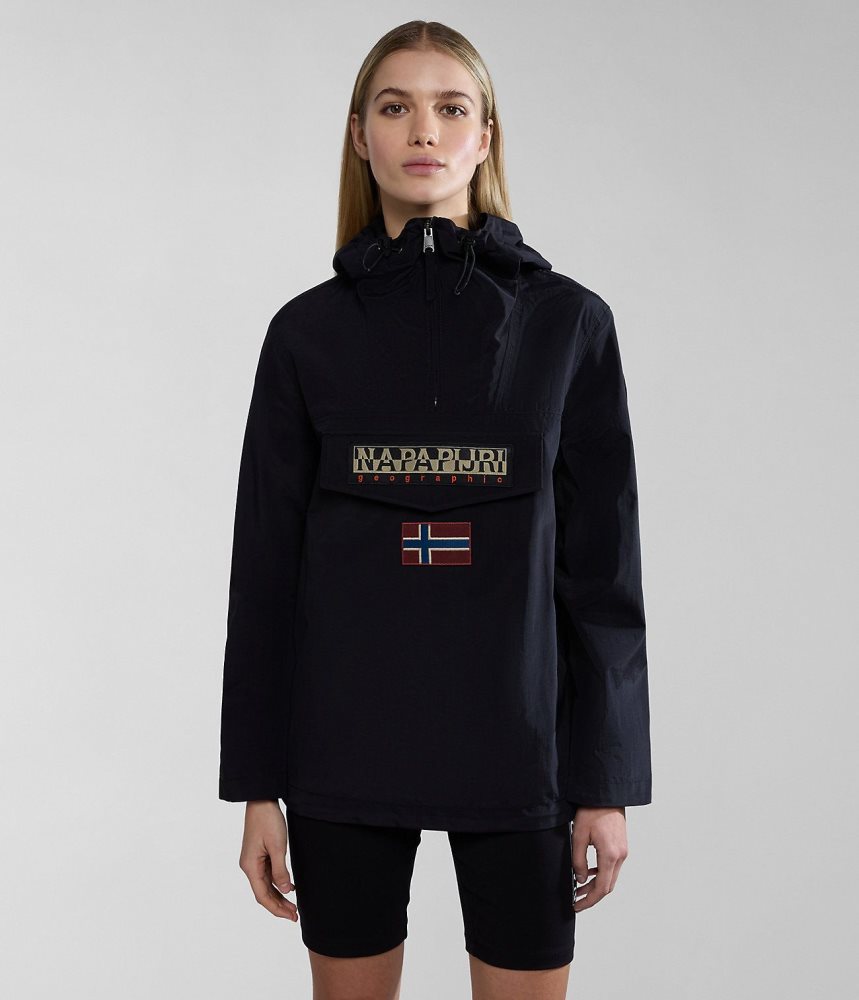 Spărgătoarea De Vânt Dama Napapijri Rainforest Summer Anorak Jacket Negrii | YFA723041