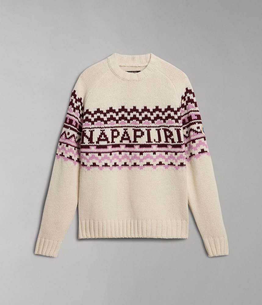 Tricotaje Dama Napapijri Horlick Crew Neck Jumper Albi Bej | OTL139476