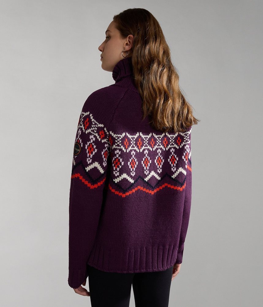Tricotaje Dama Napapijri Nathaniel Turtleneck Jumper Violet | NOF362918
